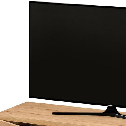 55" Oak Wood Enclosed and Open Storage TV Stand HomeRoots