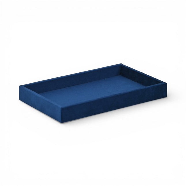 9" Blue Velvet Handmade Trinket Tray HomeRoots