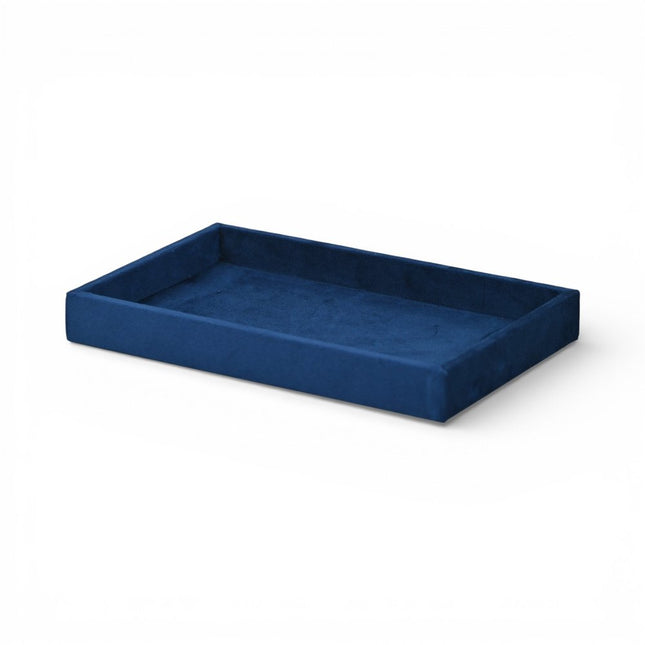 9" Blue Velvet Handmade Trinket Tray HomeRoots