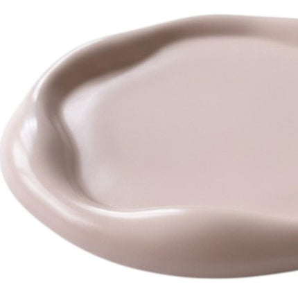 7" Pale Pink Resin Handmade Round Trinket Tray HomeRoots