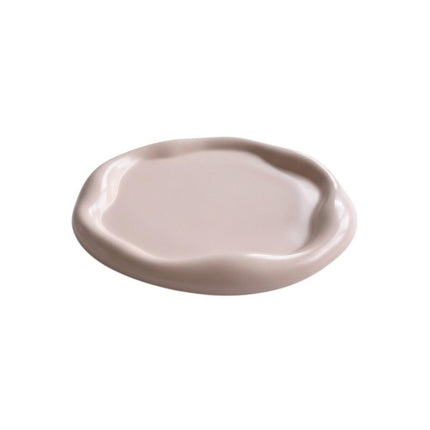 7" Pale Pink Resin Handmade Round Trinket Tray HomeRoots