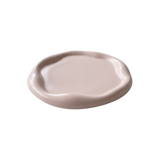 7" Pale Pink Resin Handmade Round Trinket Tray HomeRoots