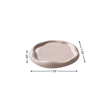 7" Pale Pink Resin Handmade Round Trinket Tray HomeRoots