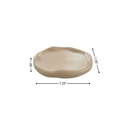7" Pale Pink Resin Handmade Round Trinket Tray HomeRoots