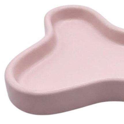 8" Pale Pink Resin Handmade Geometric Trinket Tray HomeRoots