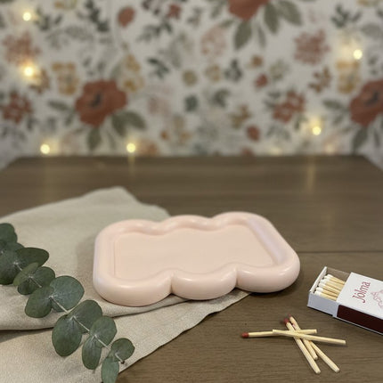 7" Pale Pink Resin Handmade Scalloped Trinket Tray HomeRoots