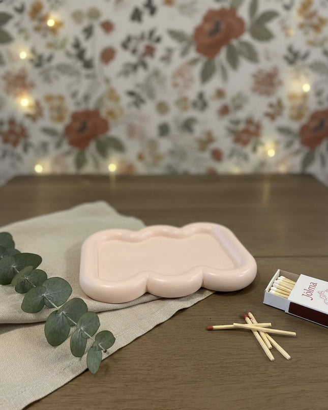 7" Pale Pink Resin Handmade Scalloped Trinket Tray HomeRoots