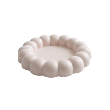 5" Pale Pink Resin Handmade Round Trinket Tray HomeRoots