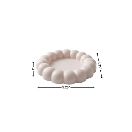 5" Pale Pink Resin Handmade Round Trinket Tray HomeRoots
