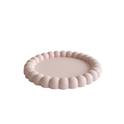 6" White Resin Handmade Round Trinket Tray HomeRoots