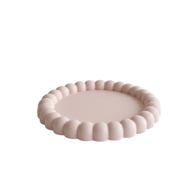 6" White Resin Handmade Round Trinket Tray HomeRoots