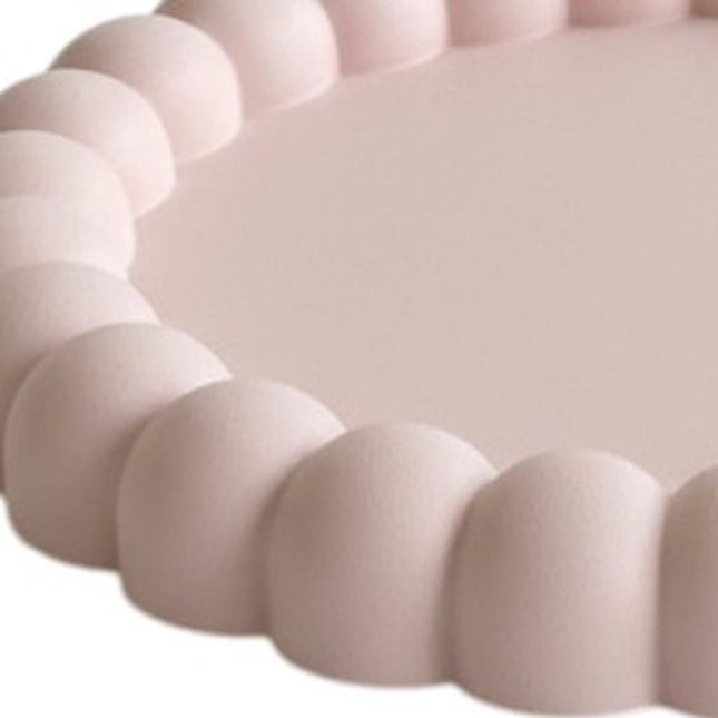 6" White Resin Handmade Round Trinket Tray HomeRoots