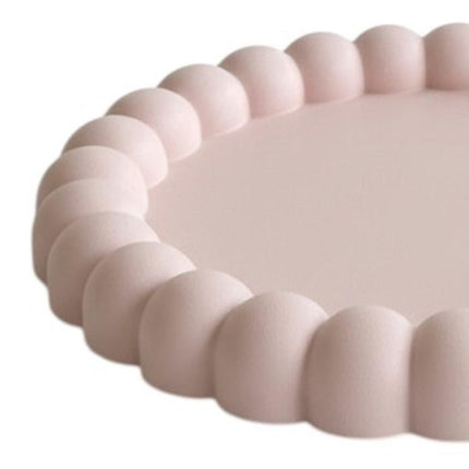 6" White Resin Handmade Round Trinket Tray HomeRoots