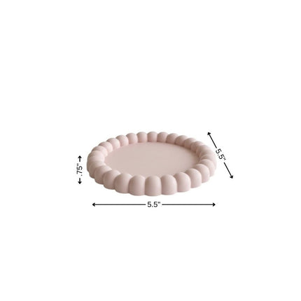 6" White Resin Handmade Round Trinket Tray HomeRoots