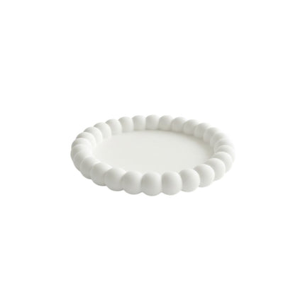 6" White Resin Handmade Round Trinket Tray HomeRoots