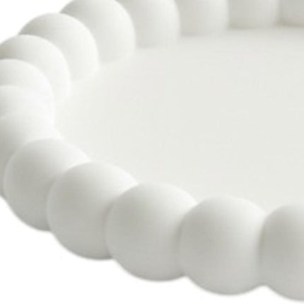6" White Resin Handmade Round Trinket Tray HomeRoots