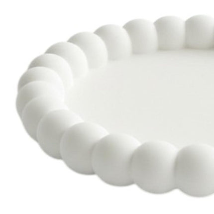 6" White Resin Handmade Round Trinket Tray HomeRoots