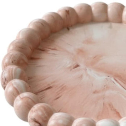 6" White Resin Handmade Round Trinket Tray HomeRoots