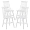 Set of Four White Solid Wood Windsor Back Dining Side Chairs HomeRoots