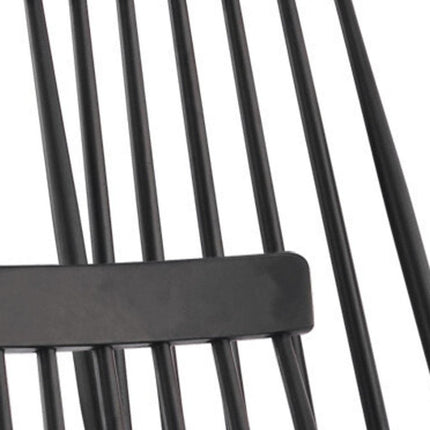 Set of Four Black Solid Wood Windsor Back Dining Side Chairs HomeRoots