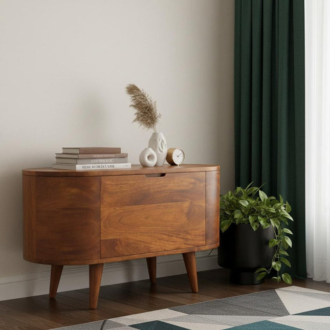32" Brown Solid Wood Sideboard HomeRoots