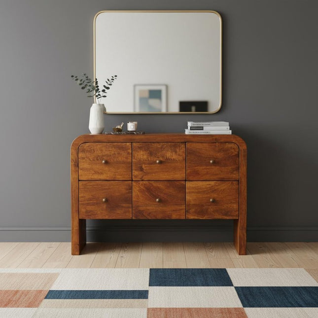 43" Brown Solid Wood Sideboard HomeRoots