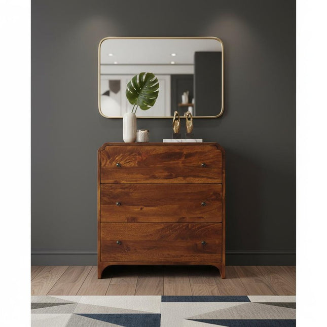 28" Brown Solid Wood Sideboard HomeRoots