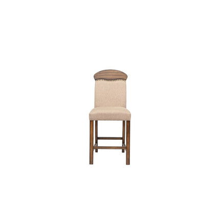 ACME 72462 Maurice Counter Height Chair (Set-2), Linen & Oak