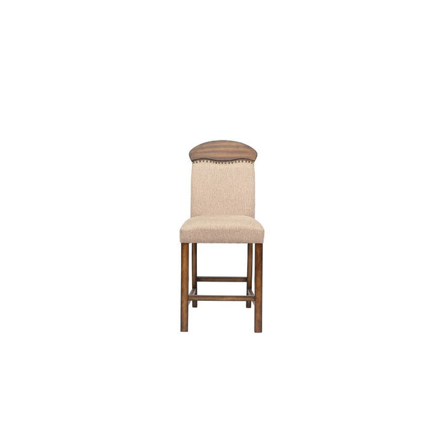 ACME 72462 Maurice Counter Height Chair (Set-2), Linen & Oak