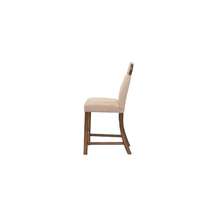 ACME 72462 Maurice Counter Height Chair (Set-2), Linen & Oak
