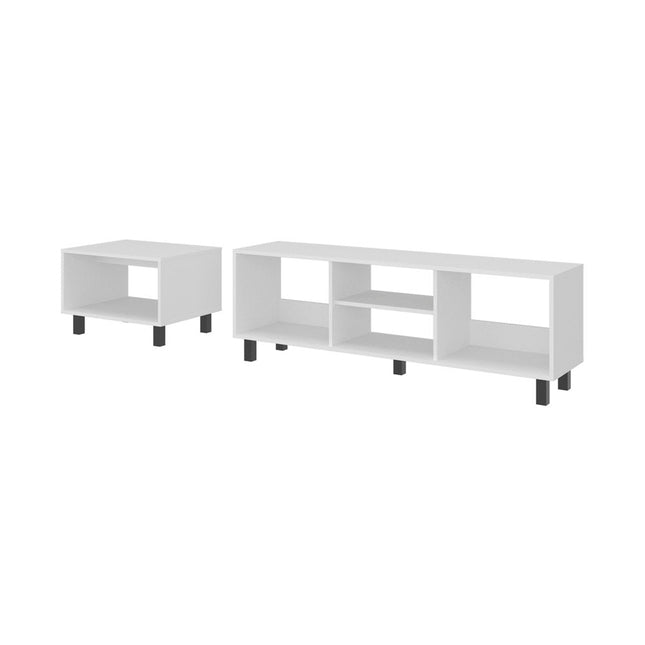 55" White Wood Fireplace Entertainment Center HomeRoots