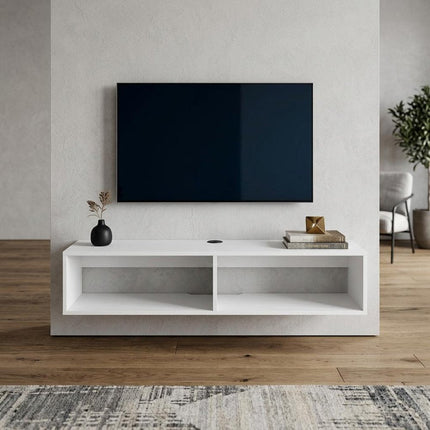 48" White Wood Fireplace Entertainment Center HomeRoots