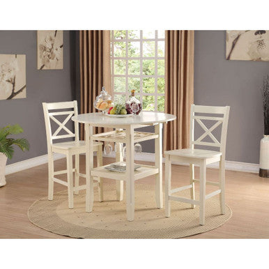 ACME 72545 Tartys Counter Height Table, Cream ACME Furniture