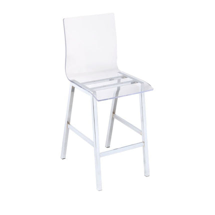 ACME 72592 Nadie Counter Height Chair (Set-2), Clear Acrylic & Chrome