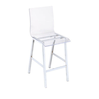 ACME 72592 Nadie Counter Height Chair (Set-2), Clear Acrylic & Chrome ACME Furniture