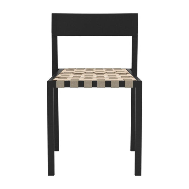 Set of Two Black Aluminum Open Back Dining Side Chairs HomeRoots