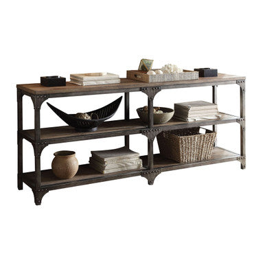 ACME 72680 Gorden Console Table, Weathered Oak & Antique Silver ACME Furniture