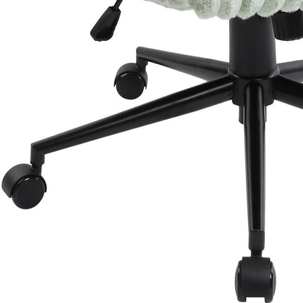 Pink and Black Adjustable Height Faux Fur Swivel Rolling Gaming Chair HomeRoots