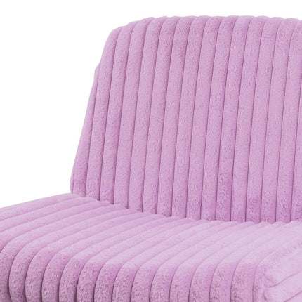 Pink and Black Adjustable Height Faux Fur Swivel Rolling Gaming Chair HomeRoots