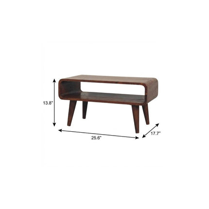 26" Brown Solid Wood Enclosed and Open Storage TV Stand HomeRoots