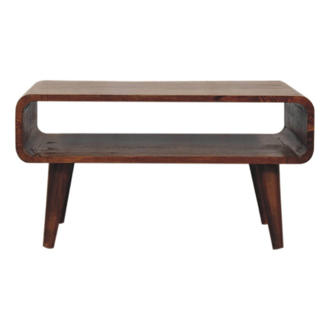 26" Brown Solid Wood Enclosed and Open Storage TV Stand HomeRoots