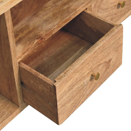 43" Brown Solid Wood Enclosed and Open Storage TV Stand HomeRoots