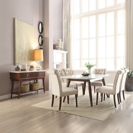 ACME 72822 Gasha Side Chair (Set-2), Beige Linen & Walnut