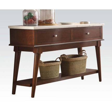 ACME 72823 Gasha Server, White Marble & Walnut