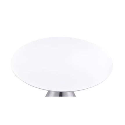 ACME 72925 Hawkins Dining Table, White High Gloss & Nickel