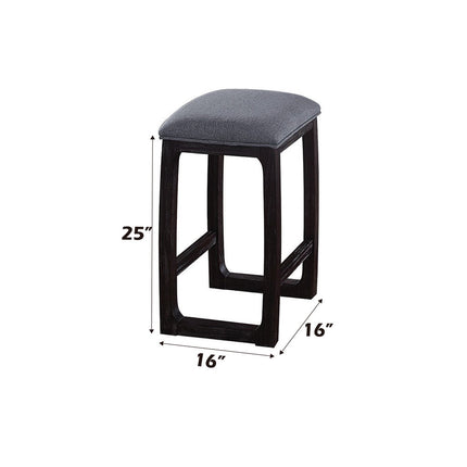 ACME 72937 Razo Counter Height Stool (1 Piece), Fabric & Weathered Espresso