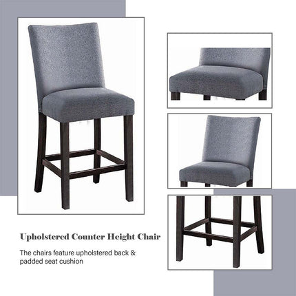 ACME 72942 Yelena Counter Height Chair (Set-2), Fabric & Weathered Espresso