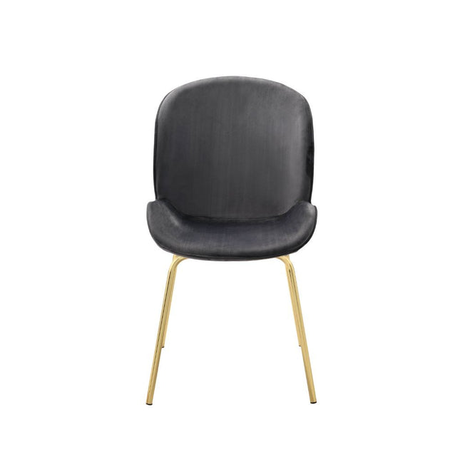 ACME 72948 Chuchip Side Chair (Set-2), Gray Velvet & Gold