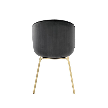 ACME 72948 Chuchip Side Chair (Set-2), Gray Velvet & Gold
