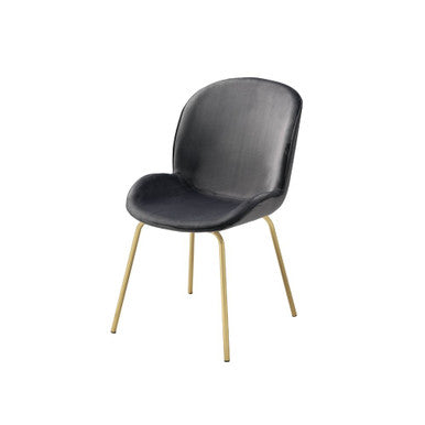 ACME 72948 Chuchip Side Chair (Set-2), Gray Velvet & Gold ACME Furniture